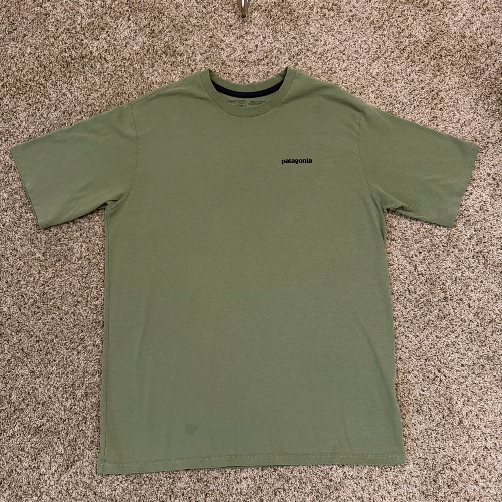 Patagonia Responsibili-Tee Green Logo T-Shirt Mens